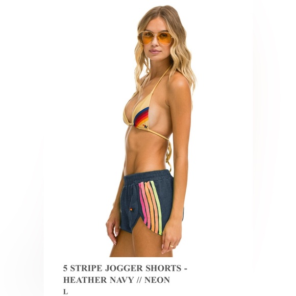 Aviator Nation 5 Stripe Jogger Shorts
